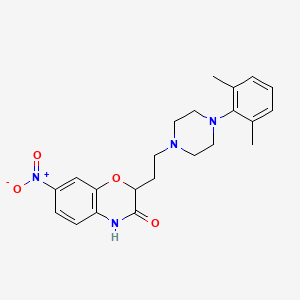 molecular formula C22H26N4O4 B2728968 2-{2-[4-(2,6-dimethylphenyl)piperazino]ethyl}-7-nitro-2H-1,4-benzoxazin-3(4H)-one CAS No. 866039-67-0