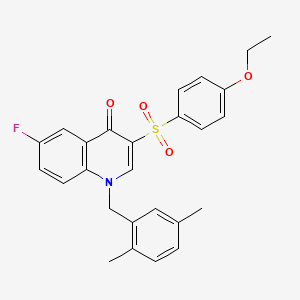 molecular formula C26H24FNO4S B2728983 1-[(2,5-Dimethylphenyl)methyl]-3-(4-ethoxyphenyl)sulfonyl-6-fluoroquinolin-4-one CAS No. 866845-99-0