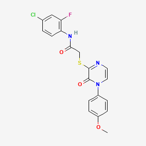 molecular formula C19H15ClFN3O3S B2729005 N-(4-chloro-2-fluorophenyl)-2-((4-(4-methoxyphenyl)-3-oxo-3,4-dihydropyrazin-2-yl)thio)acetamide CAS No. 899998-49-3