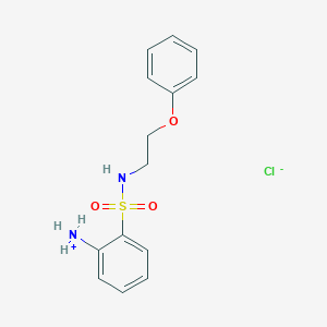molecular formula C14H17ClN2O3S B2729007 2-{[(2-Phenoxyethyl)amino]sulfonyl}benzenaminium chloride CAS No. 1047974-87-7
