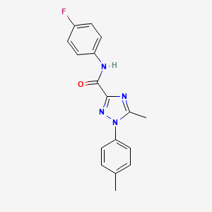molecular formula C17H15FN4O B2729009 N-(4-fluorophenyl)-5-methyl-1-(4-methylphenyl)-1H-1,2,4-triazole-3-carboxamide CAS No. 400080-88-8