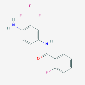 molecular formula C14H10F4N2O B2729022 N-[4-amino-3-(trifluoromethyl)phenyl]-2-fluorobenzamide CAS No. 926266-08-2