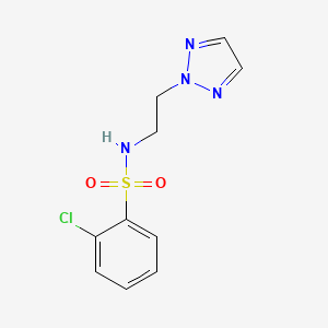 molecular formula C10H11ClN4O2S B2729037 N-(2-(2H-1,2,3-三氮唑-2-基)乙基)-2-氯苯磺酰胺 CAS No. 2097914-96-8