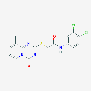 B2729044 N-(3,4-dichlorophenyl)-2-(9-methyl-4-oxopyrido[1,2-a][1,3,5]triazin-2-yl)sulfanylacetamide CAS No. 896347-18-5