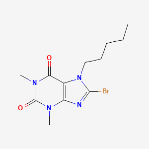 B2729048 8-Bromo-1,3-dimethyl-7-pentylpurine-2,6-dione CAS No. 1150-47-6