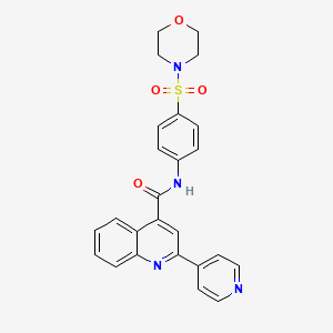molecular formula C25H22N4O4S B2729049 N-(4-(吗啉磺酰)苯基)-2-(吡啶-4-基)喹啉-4-甲酰胺 CAS No. 879920-80-6