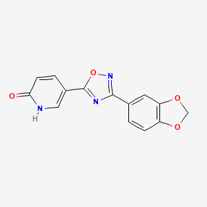 molecular formula C14H9N3O4 B2729059 5-[3-(1,3-苯并二氧杂噻吩-5-基)-1,2,4-噁二唑-5-基]吡啶-2(1H)-酮 CAS No. 1223886-09-6