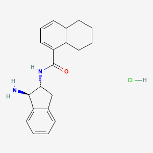 molecular formula C20H23ClN2O B2729060 N-[(1R,2R)-1-Amino-2,3-dihydro-1H-inden-2-yl]-5,6,7,8-tetrahydronaphthalene-1-carboxamide;hydrochloride CAS No. 2418594-75-7