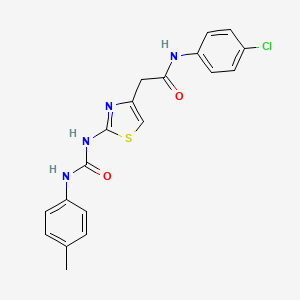 molecular formula C19H17ClN4O2S B2729063 N-(4-chlorophenyl)-2-(2-(3-(p-tolyl)ureido)thiazol-4-yl)acetamide CAS No. 921498-96-6