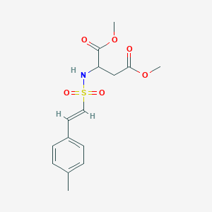 molecular formula C15H19NO6S B2729065 Dimethyl 2-[[(E)-2-(4-methylphenyl)ethenyl]sulfonylamino]butanedioate CAS No. 1487410-26-3