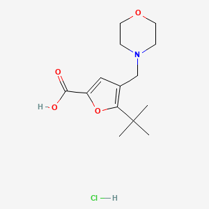 molecular formula C14H22ClNO4 B2729066 5-Tert-butyl-4-morpholin-4-ylmethyl-furan-2-carboxylic acid hydrochloride CAS No. 1052420-48-0