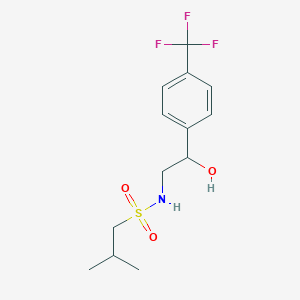 molecular formula C13H18F3NO3S B2729068 N-(2-hydroxy-2-(4-(trifluoromethyl)phenyl)ethyl)-2-methylpropane-1-sulfonamide CAS No. 1351585-30-2