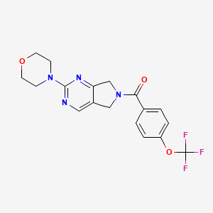 molecular formula C18H17F3N4O3 B2729069 (2-吗啉-5H-吡咯[3,4-d]嘧啶-6(7H)-基)(4-(三氟甲氧基)苯基)甲酮 CAS No. 2034273-53-3