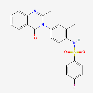 molecular formula C22H18FN3O3S B2729071 4-fluoro-N-(2-methyl-4-(2-methyl-4-oxoquinazolin-3(4H)-yl)phenyl)benzenesulfonamide CAS No. 898456-12-7