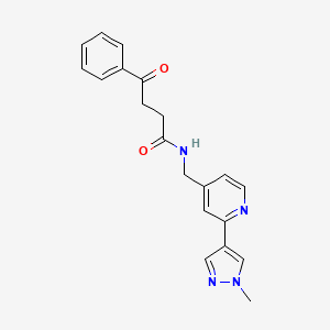 molecular formula C20H20N4O2 B2729072 N-((2-(1-methyl-1H-pyrazol-4-yl)pyridin-4-yl)methyl)-4-oxo-4-phenylbutanamide CAS No. 2034228-22-1