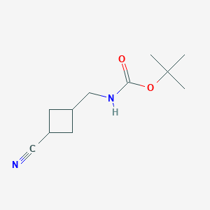 molecular formula C11H18N2O2 B2729073 叔丁基 N-[(3-氰基环丁基)甲基]氨基甲酸酯 CAS No. 2413878-01-8