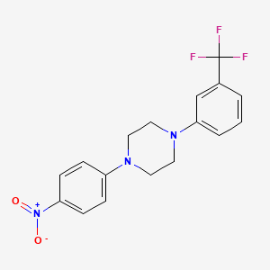 molecular formula C17H16F3N3O2 B2729079 1-(4-Nitrophenyl)-4-[3-(trifluoromethyl)phenyl]piperazine CAS No. 1287096-67-6