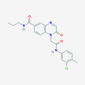 molecular formula C21H21ClN4O3 B2729088 1-(2-((3-chloro-4-methylphenyl)amino)-2-oxoethyl)-2-oxo-N-propyl-1,2-dihydroquinoxaline-6-carboxamide CAS No. 1251599-59-3