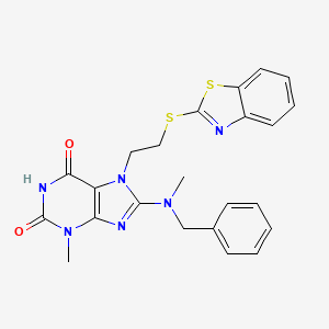 molecular formula C23H22N6O2S2 B2729089 7-(2-(benzo[d]thiazol-2-ylthio)ethyl)-8-(benzyl(methyl)amino)-3-methyl-1H-purine-2,6(3H,7H)-dione CAS No. 685860-62-2
