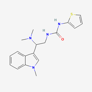 molecular formula C18H22N4OS B2729095 1-(2-(二甲基氨基)-2-(1-甲基-1H-吲哚-3-基)乙基)-3-(噻吩-2-基)脲 CAS No. 1421584-77-1