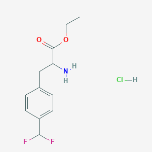 molecular formula C12H16ClF2NO2 B2729099 Ethyl 2-amino-3-(4-(difluoromethyl)phenyl)propanoate hcl CAS No. 2305254-07-1