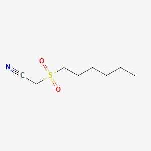 molecular formula C8H15NO2S B2729100 n-Hexanesulphonylacetonitrile CAS No. 203310-42-3