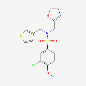 molecular formula C17H16ClNO4S2 B2729103 3-氯-N-(呋喃-2-基甲基)-4-甲氧基-N-(噻吩-3-基甲基)苯磺酰胺 CAS No. 1219902-58-5