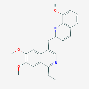 molecular formula C23H22N2O3 B2729107 2-[(1-乙基-6,7-二甲氧基异喹啉-4-基)甲基]喹啉-8-醇 CAS No. 1604831-34-6