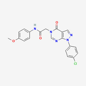 molecular formula C20H16ClN5O3 B2729111 2-[1-(4-氯苯基)-4-氧代-吡唑并[3,4-d]嘧啶-5-基]-N-(4-甲氧基苯基)乙酰胺 CAS No. 852440-95-0