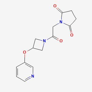 molecular formula C14H15N3O4 B2729113 1-(2-Oxo-2-(3-(pyridin-3-yloxy)azetidin-1-yl)ethyl)pyrrolidine-2,5-dione CAS No. 1904305-02-7