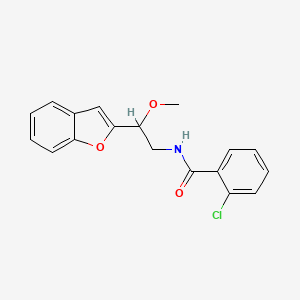 molecular formula C18H16ClNO3 B2729116 N-(2-(benzofuran-2-yl)-2-methoxyethyl)-2-chlorobenzamide CAS No. 2034555-77-4