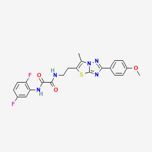 molecular formula C22H19F2N5O3S B2729126 N1-(2,5-二氟苯基)-N2-(2-(2-(4-甲氧苯基)-6-甲基噻唑并[3,2-b][1,2,4]三唑-5-基)乙基)草酰胺 CAS No. 896321-35-0