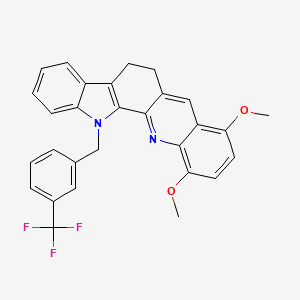 molecular formula C29H23F3N2O2 B2729128 8,11-二甲氧基-13-[3-(三氟甲基)苄基]-6,13-二氢-5H-吲哚并[3,2-c]吖啶 CAS No. 860787-16-2