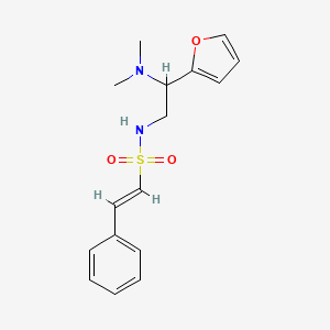 molecular formula C16H20N2O3S B2729142 (E)-N-(2-(dimethylamino)-2-(furan-2-yl)ethyl)-2-phenylethenesulfonamide CAS No. 1312002-96-2