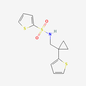 molecular formula C12H13NO2S3 B2729153 N-((1-(thiophen-2-yl)cyclopropyl)methyl)thiophene-2-sulfonamide CAS No. 1203179-19-4