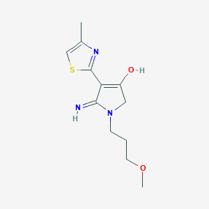 molecular formula C12H17N3O2S B2729160 5-氨基-1-(3-甲氧基丙基)-4-(4-甲基噻唑-2-基)-1H-吡咯-3(2H)-酮 CAS No. 1189749-74-3