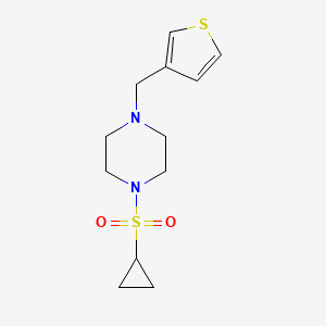 molecular formula C12H18N2O2S2 B2729163 1-(Cyclopropylsulfonyl)-4-(thiophen-3-ylmethyl)piperazine CAS No. 1235657-42-7