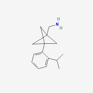 molecular formula C15H21N B2729171 [3-(2-Propan-2-ylphenyl)-1-bicyclo[1.1.1]pentanyl]methanamine CAS No. 2287314-34-3