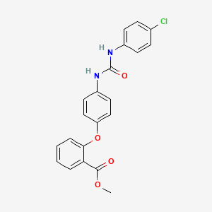 molecular formula C21H17ClN2O4 B2729177 Methyl 2-(4-{[(4-chloroanilino)carbonyl]amino}phenoxy)benzenecarboxylate CAS No. 865660-46-4