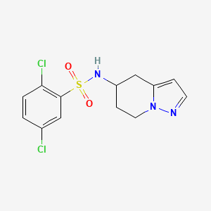 molecular formula C13H13Cl2N3O2S B2729179 2,5-dichloro-N-(4,5,6,7-tetrahydropyrazolo[1,5-a]pyridin-5-yl)benzenesulfonamide CAS No. 2034406-08-9