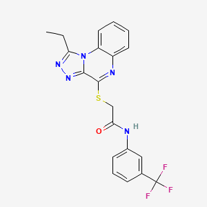 molecular formula C20H16F3N5OS B2729193 2-[(1-ethyl[1,2,4]triazolo[4,3-a]quinoxalin-4-yl)thio]-N-[3-(trifluoromethyl)phenyl]acetamide CAS No. 1359397-43-5