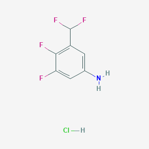 molecular formula C7H6ClF4N B2729205 3-(Difluoromethyl)-4,5-difluoroaniline hydrochloride CAS No. 2171899-10-6