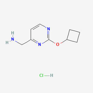 molecular formula C9H14ClN3O B2729206 (2-Cyclobutoxypyrimidin-4-yl)methanamine hydrochloride CAS No. 1439896-44-2