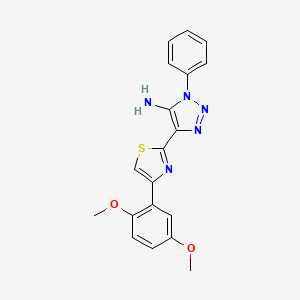 molecular formula C19H17N5O2S B2729210 4-(4-(2,5-二甲氧基苯基)噻唑-2-基)-1-苯基-1H-1,2,3-三唑-5-胺 CAS No. 1111244-56-4
