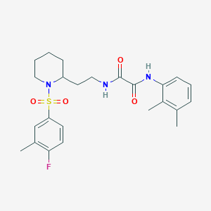 molecular formula C24H30FN3O4S B2729225 N1-(2,3-二甲基苯基)-N2-(2-(1-((4-氟-3-甲基苯基磺酰)哌啶-2-基)乙基)草酰胺 CAS No. 898461-03-5