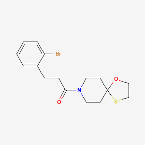 molecular formula C16H20BrNO2S B2729232 3-(2-Bromophenyl)-1-(1-oxa-4-thia-8-azaspiro[4.5]decan-8-yl)propan-1-one CAS No. 1797243-56-1