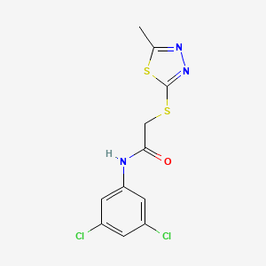 molecular formula C11H9Cl2N3OS2 B2729242 N-(3,5-二氯苯基)-2-[(5-甲基-1,3,4-噻二唑-2-基)硫代]乙酰胺 CAS No. 306730-38-1