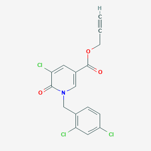 molecular formula C16H10Cl3NO3 B2729244 2-Propynyl 5-chloro-1-(2,4-dichlorobenzyl)-6-oxo-1,6-dihydro-3-pyridinecarboxylate CAS No. 242471-98-3
