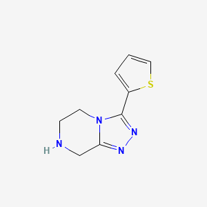 molecular formula C9H10N4S B2729253 3-Thiophen-2-yl-5,6,7,8-tetrahydro-[1,2,4]triazolo[4,3-a]pyrazine CAS No. 1159522-45-8