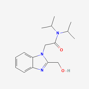 molecular formula C16H23N3O2 B2729256 2-[2-(hydroxymethyl)benzimidazolyl]-N,N-bis(methylethyl)acetamide CAS No. 923709-19-7